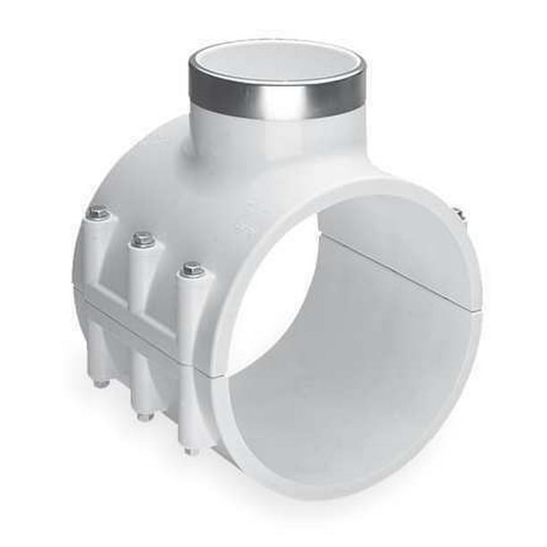 Pipe 4 in Saddle Clamp Outlet 1 in 